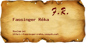 Fassinger Réka névjegykártya
