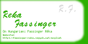 reka fassinger business card